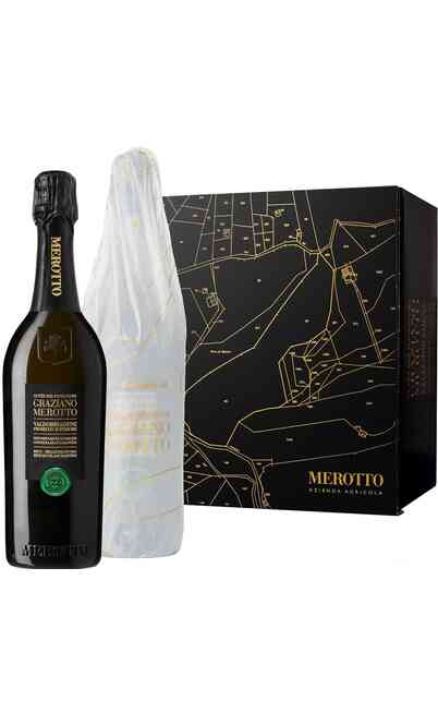 Boxset mit 6 Flaschen Cuvée del Fondatore „Graziano Merotto“ Valdobbiadene Prosecco Superiore Brut DOCG Rive