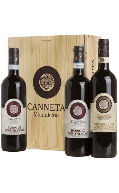 Brunello Montalcino et Rosso Montalcino en coffret bois [Podere Canneta]