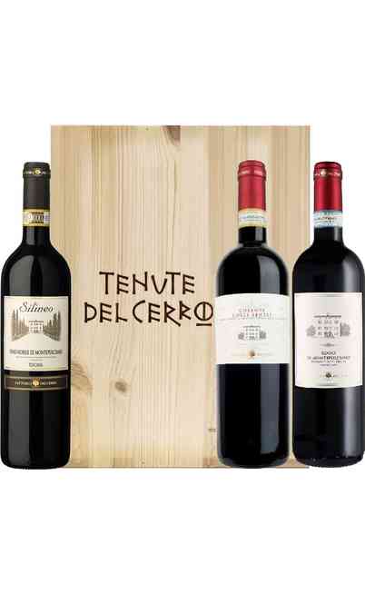 Caisse en bois 3 vins de la cave Fattoria Del Cerro