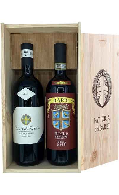 Coffret Bois 2 Bouteilles 2010 Brunello di Montalcino "Vigna del Fiore" et Brunello di Montalcino Riserva [BARBI]