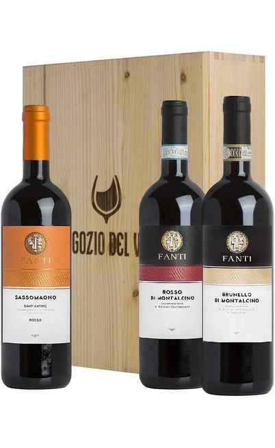 Coffret Bois 3 Vins Brunello, Rosso Montalcino et Sant'Antimo [FANTI]