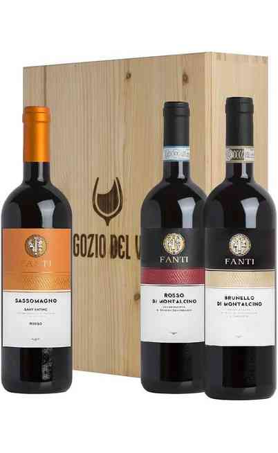 Coffret Bois 3 Vins Brunello, Rosso Montalcino et Sant'Antimo