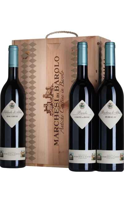 Coffret Bois 3 Vins Cave Marchesi di Barolo [MARCHESI DI BAROLO]