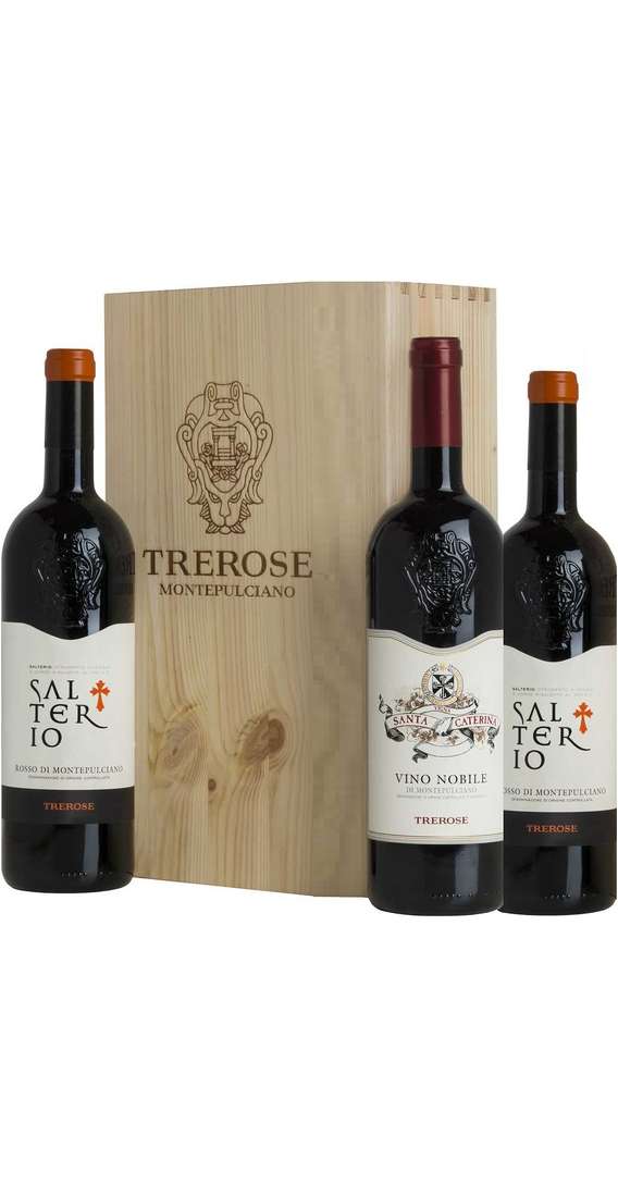 Coffret bois de 3 vins Nobile Montepulciano et Rosso Montepulciano