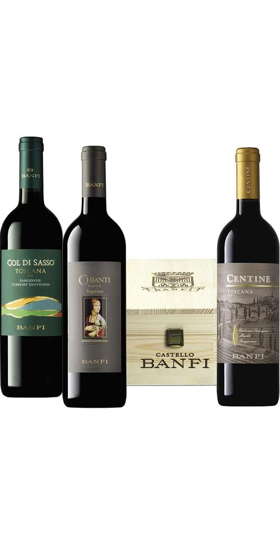 Coffret en bois 3 vins Cantina Banfi