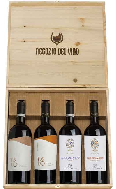 Coffret en bois 4 vins des Pouilles Negroamaro et Primitivo [San Marzano]