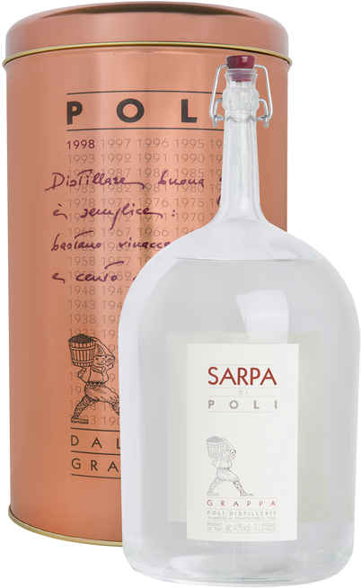 Doppio Magnum 3 Litri Grappa "Sarpa di Poli Big Mama" di Merlot e Cabernet Astucciata [Poli]