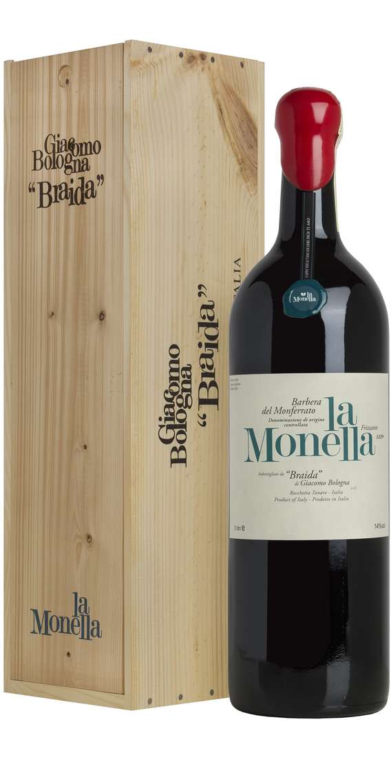 Double Magnum 3 Liters Barbera del Monferrato "La Monella" Frizzante DOC in Wooden Box
