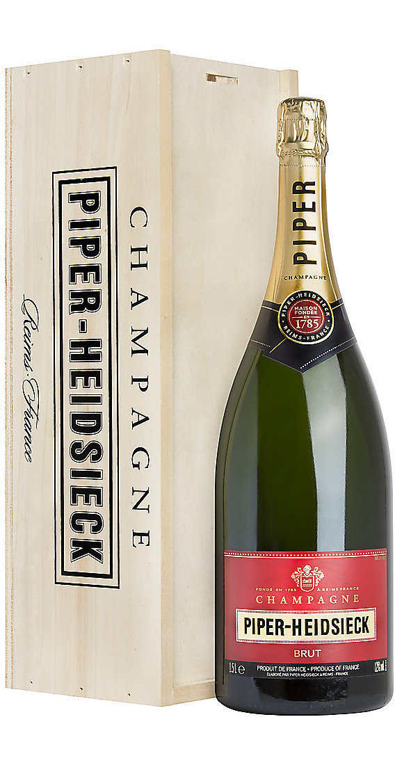 Double Magnum  3 Liters Champagne Piper-Heidsieck Brut in Wooden Box