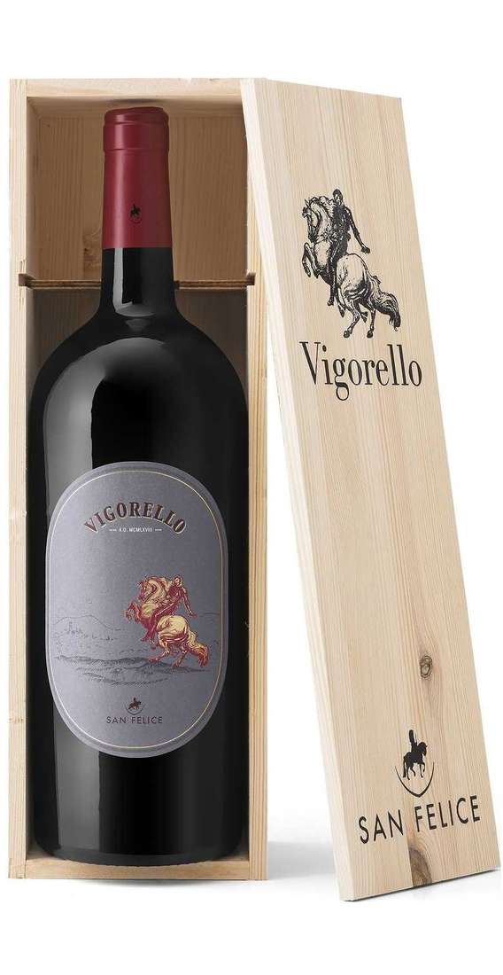 Double Magnum 3 Liters Toscana "VIGORELLO" in Wooden Box