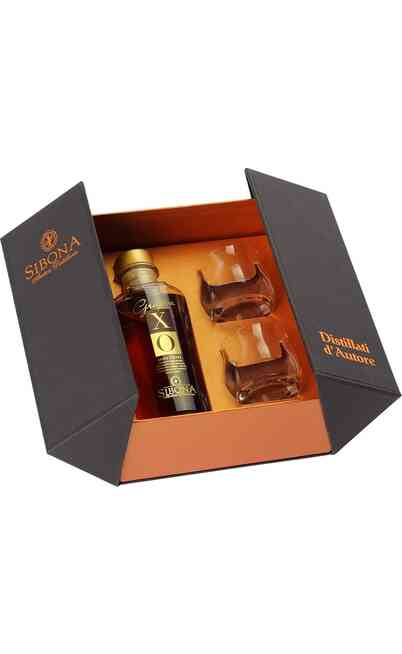 Grappa RISERVA "Extra Old" with 2 Glasses in Case