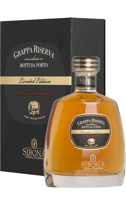 Grappa RISERVA SPECIALE BOTTI DA PORTO “SINGLE BARREL”, LIMITED EDITION IN CASSA LEGNO [Sibona]