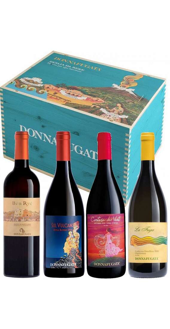 Holzkiste 4 Weine Weinkeller Donnafugata 