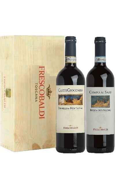 Holzkiste von Brunello und Rosso di Montalcino [FRESCOBALDI]