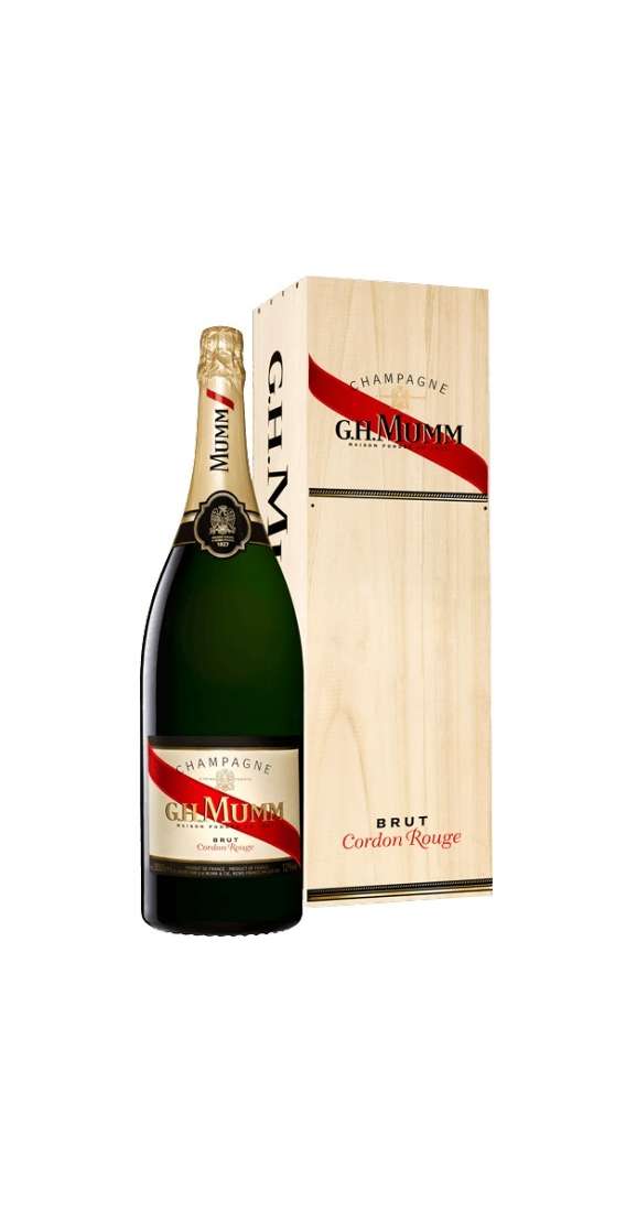 Jéroboam 3 Liter Champagner Silber „Cordon Rouge“ in Holzkiste