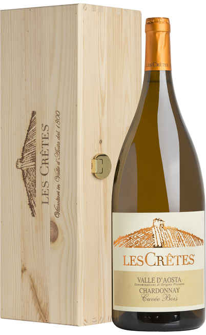 Magnum 1,5 Liter Chardonnay Cuvée Bois Valle d'Aosta DOP in Holzkiste [Les Cretes]