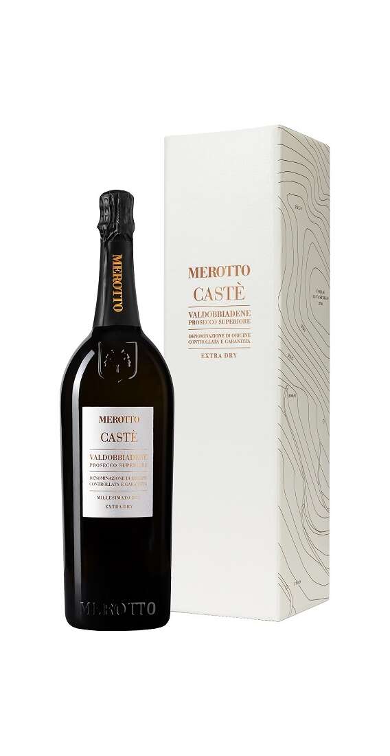 Magnum 1,5 Liter Valdobbiadene Prosecco Superiore DOCG Extra Dry Millesimato „CASTÈ“ im Etui