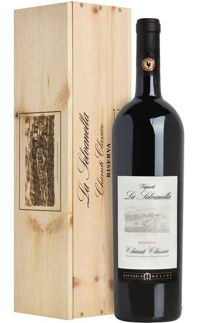 Magnum 1,5 Liters Chianti Classico RISERVA "La Selvanella" DOCG in Wooden Box [Melini]
