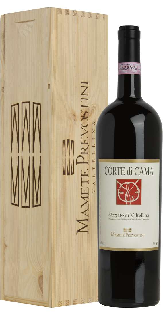 Magnum 1,5 Liters Sforzato di Valtellina CORTE DI CAMA DOCG in Wooden Box