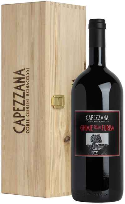 Magnum 1,5 Liters Toscana Rosso "GHIAIE DELLA FURBA" BIO in Wooden Box [CAPEZZANA]