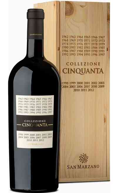 Magnum 1,5 litre Cinquanta Collection Vin rouge italien dans une caisse en bois