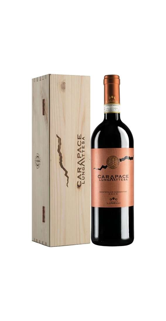 Montefalco Sagrantino CARAPACE LUNGA ATTESA DOCG in a wooden case from Tenuta Carapace
