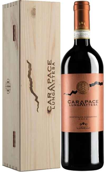 Montefalco Sagrantino CARAPACE LUNGA ATTESA DOCG in a wooden case from Tenuta Carapace [TENUTE LUNELLI]