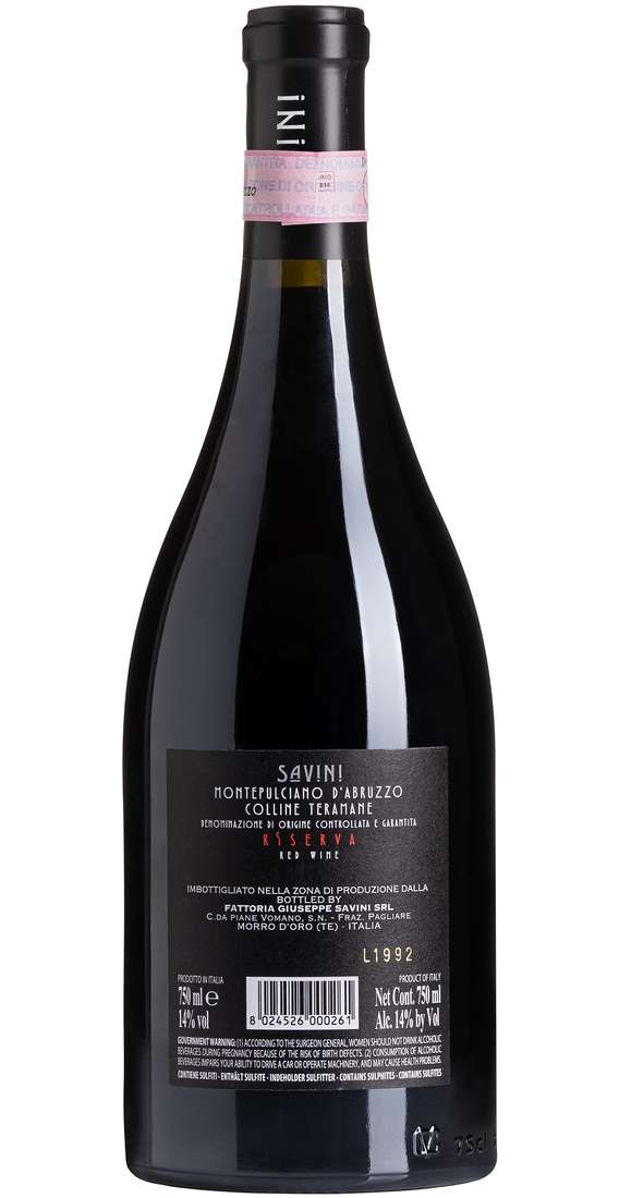 Montepulciano D'Abruzzo Colline Teramane Riserva Docg