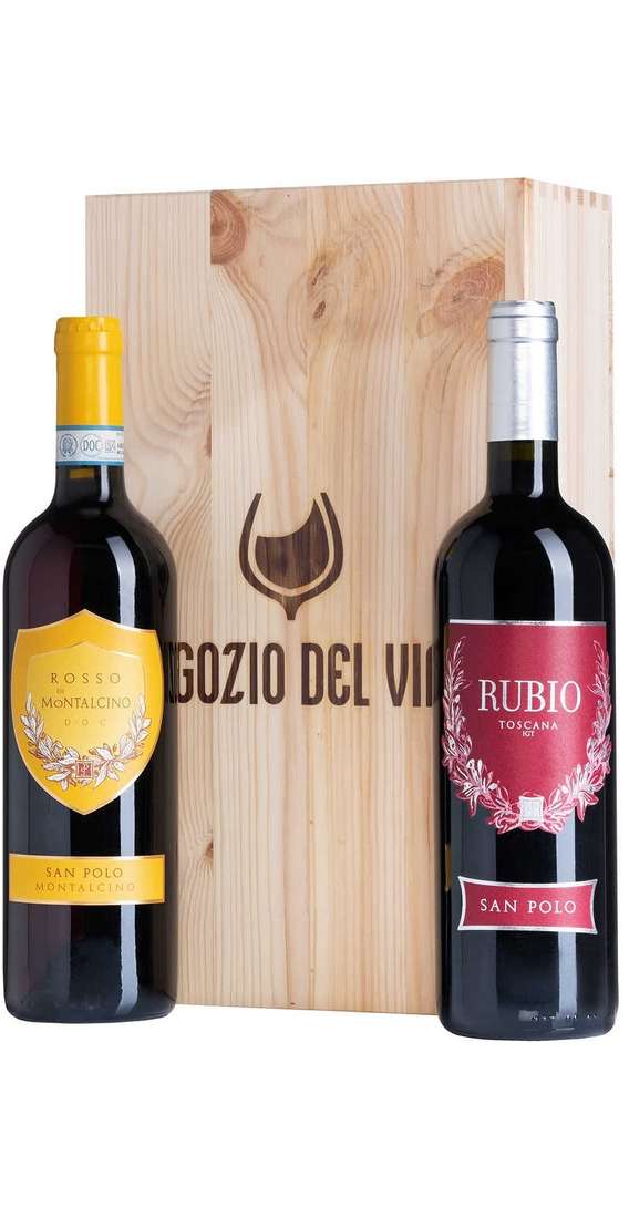 Rosso Montalcino e Rubio in Cassa di Legno
