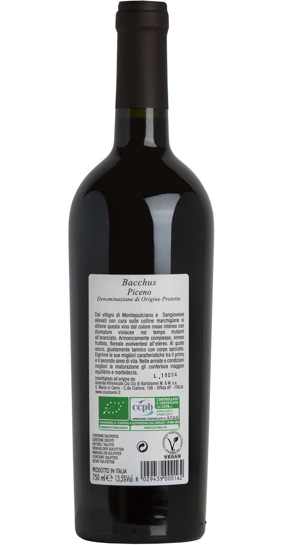 Rosso Piceno BACCHUS DOP BIO VEGAN