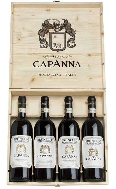 Vertical Brunello di Montalcino 2008 - 2011 - 2017 - 2018 en caisse bois [Capanna]