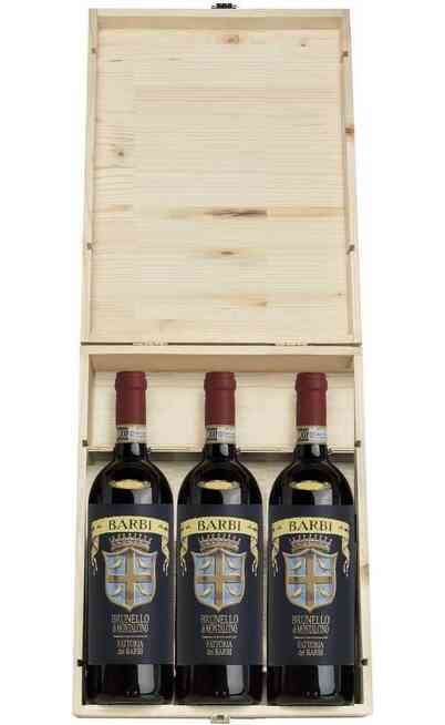 Vertical Brunello di Montalcino 2011-17-18 "Blue Label" DOCG dans une boîte en bois