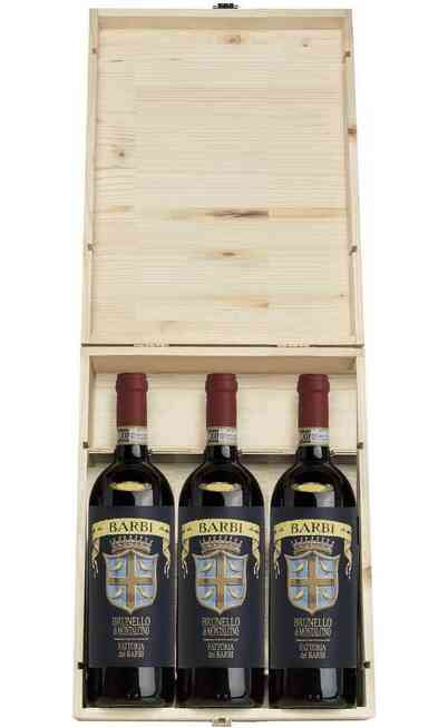 Vertical Brunello di Montalcino 2017-18-19 "Blue Label" DOCG dans une boîte en bois