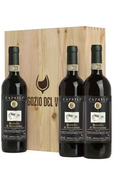 Vertical Brunello di Montalcino DOCG 2011 - 2015 - 2016 en coffret bois [Caprili]