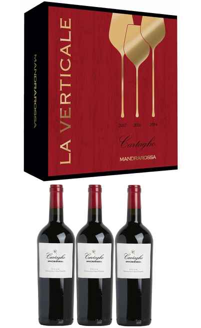 Vertical Nero d'Avola "Cartagho" DOC 2014-2016-2017 en coffret bois [Mandrarossa]