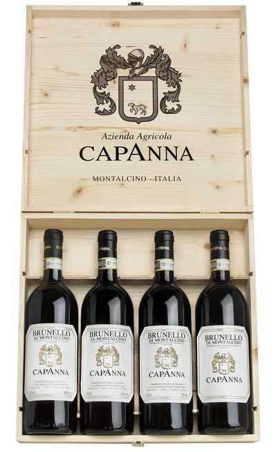 Verticale Brunello di Montalcino 2008 - 2011 - 2017 - 2018 in Wooden Box [Capanna]