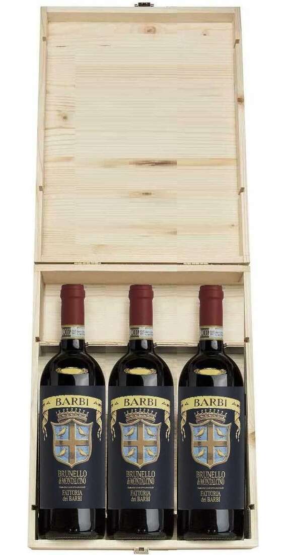 Vertical Brunello di Montalcino 2017-18-19 "Blue Label" DOCG dans une boîte en bois