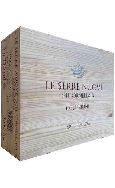 Verticale COLLEZIONE Bolgheri Le Serre Nuove DOC 2014-2015-2016 en coffret bois Verticale COLLEZIONE Bolgheri Le Serre Nuove DOC 2014-2015-2016 en coffret bois
