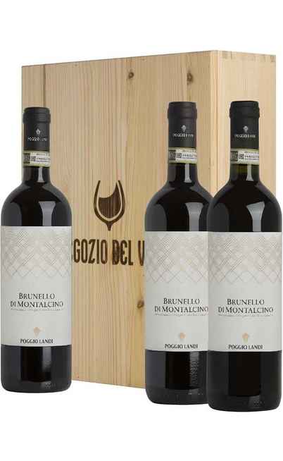 Vertikaler Brunello di Montalcino "Poggio Landi" DOCG 2013-2015-2016 in Holzkiste [DIEVOLE]