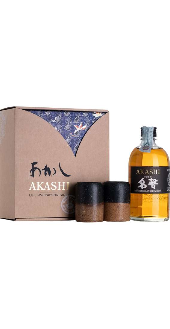 Whisky Akashi Meïsei Special Pack Astucciato con 2 Bicchieri