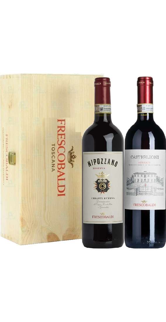 Wooden Box 2 Wines Frescobaldi Winery