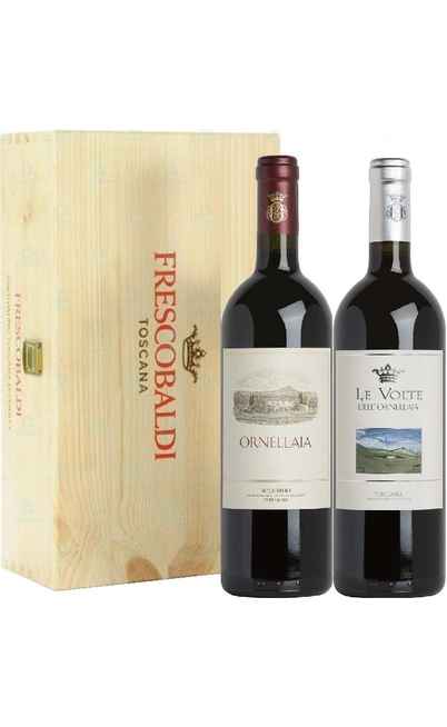 Wooden Box 2 Wines ORNELLAIA Bolgheri Superiore e  Le Volte dell'Ornellaia [ORNELLAIA FRESCOBALDI]