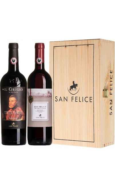 Wooden Box 2 Wines San Felice Winery [SAN FELICE]