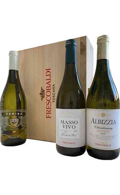 Wooden Box 3 Wines: Albizzia, Massovino e Pomino Bianco
