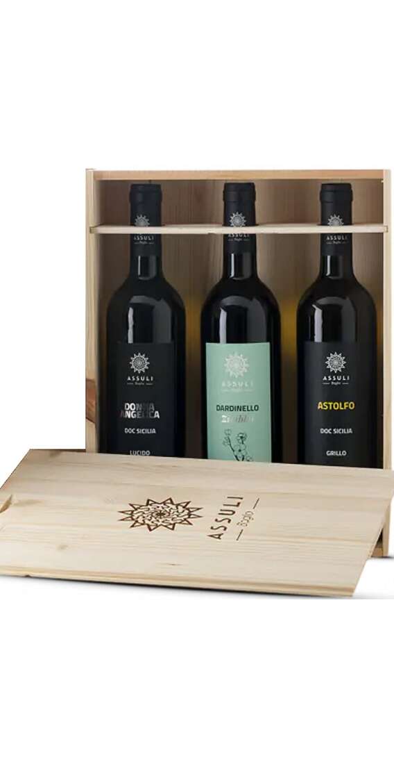 Wooden Box 3 Wines Assuli Winery