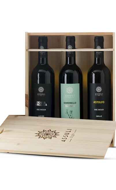 Wooden Box 3 Wines Assuli Winery [Assuli]