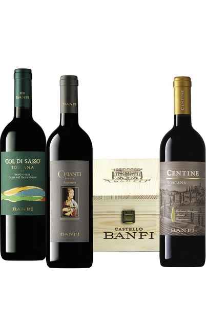 Wooden Box 3 Wines Banfi Winery [BANFI]