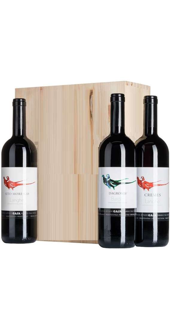 Wooden Box 3 Wines Barolo Dagromis, Cremes e Sito Moresco