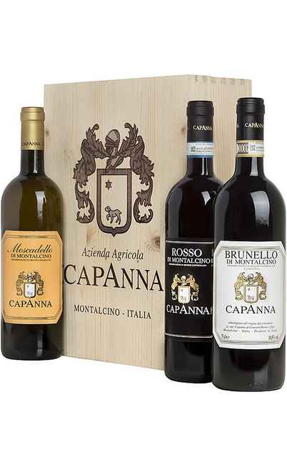 Wooden Box 3 Wines Capanna Winery [Capanna]