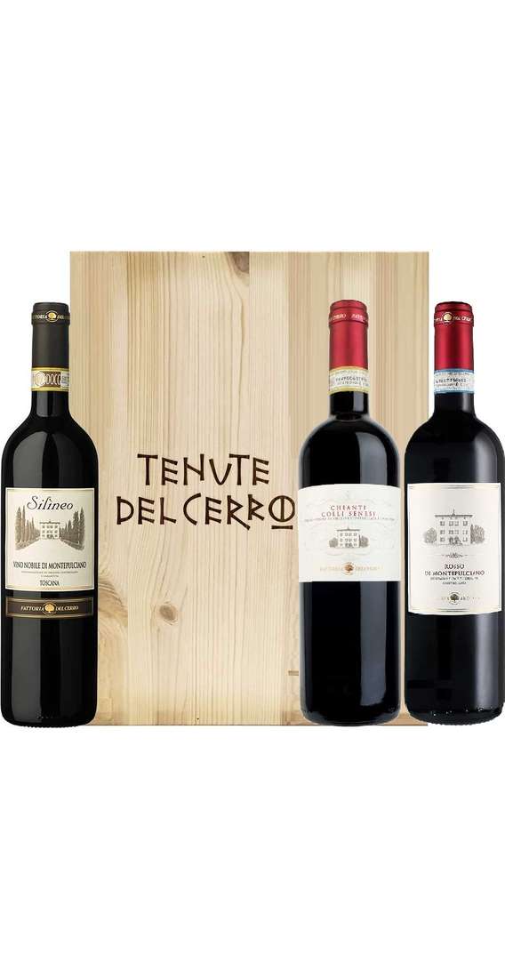Wooden Box 3 Wines  Fattoria Del Cerro Winery